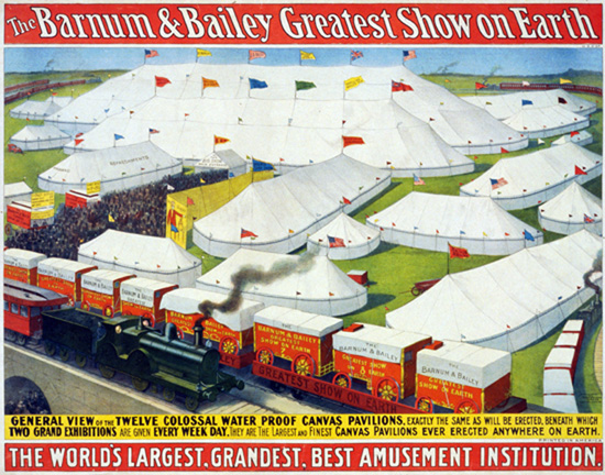 General view of the twelve colossal water proof canvas pavilions